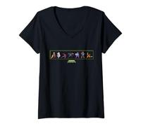 Womens Marvel Cosmic Invasion Game Player Character Lineup Retro V-Neck T-Shirt