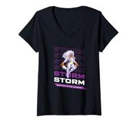 Womens Marvel Cosmic Invasion Game Storm X-Men Retro Pixel Graphics V-Neck T-Shirt