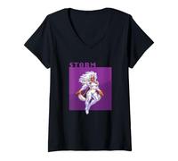 Womens Marvel Cosmic Invasion Game X-Men Storm Retro Pixel Graphics V-Neck T-Shirt