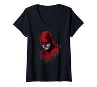 Womens Marvel Daredevil: Born Again Disney+ Series Mask of Justice V-Neck T-Shirt