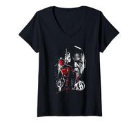 Womens Marvel Daredevil Born Again Mayor Fisk Faces The Devil V-Neck T-Shirt