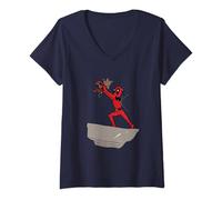 Womens Marvel Deadpool & Wolverine Lion King Pride Rock Dogpool V-Neck T-Shirt