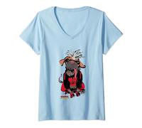 Womens Marvel Deadpool & Wolverine Sketchy Dogpool Comic Portrait V-Neck T-Shirt