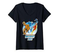 Womens Marvel Fantastic Four Vacation 2026 Matching Group Trip V-Neck T-Shirt