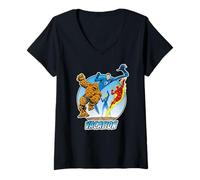 Womens Marvel Fantastic Four Vacation Matching Super Group Trip V-Neck T-Shirt