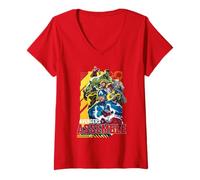 Womens Marvel Rivals Avengers Assemble Group V-Neck T-Shirt