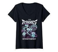 Womens Marvel Rivals Strategist Trend V-Neck T-Shirt