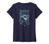 Womens Marvel Rivals Vanguard Symbiote Venom Trend V-Neck T-Shirt