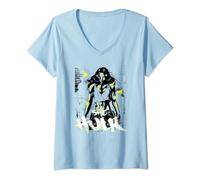 Womens Marvel She-Hulk The Savage Green Neon Brick Splat V-Neck T-Shirt