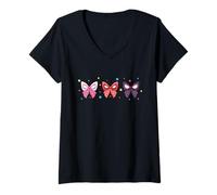 Womens Marvel Spider-Man and Ghost-Spider Trio Cute Coquette Bows V-Neck T-Shirt