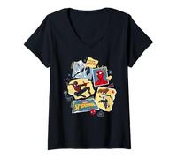 Womens Marvel Spider-Man Spider-Girl Ghost-Spider Miles Team Spidey V-Neck T-Shirt