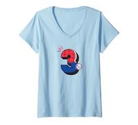 Womens Marvel Super Heroes Spider-Man Numbers 3 Third 3rd Birthday V-Neck T-Shirt