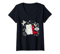 Womens Marvel Super Heroes Spider-Man Ultimate Hero Notebook Sketch V-Neck T-Shirt