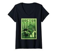 Womens Marvel Super Villains Doctor Doom Gargoyle Vintage Comic Art V-Neck T-Shirt