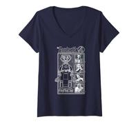 Womens Marvel The Fantastic Four First Family And Herbie Blueprint V-Neck T-Shirt