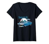 Womens Marvel The Fantastic Four: First Steps Retro FantastiCar V-Neck T-Shirt