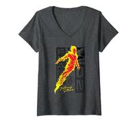 Womens Marvel The Fantastic Four Flame On Johnny Storm Trend V-Neck T-Shirt