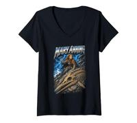 Women's Mary Anning Fossil Hunter Paleontology Jurassic Coast V-Neck T-Shirt