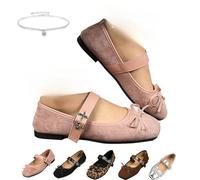 Women's Mary Jane Flat, Classy Square Toe Classic Mary Jane Ballet Dance Shoes,Comfort Wide Width Soft Sole Ballet Flats, Slip On Casual Shoes (Pink,38 EU)