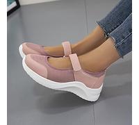Women's Mary Jane Flats Lightweight Slip on Sneaker Breathable Sandal Summer Mesh Walking Shoes Athletic Outdoor Hiking Sandals,Pink,US6/EU37
