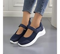 Women's Mary Jane Flats Lightweight Slip on Sneaker Breathable Sandal Summer Mesh Walking Shoes Athletic Outdoor Hiking Sandals,Blue,US8/EU39