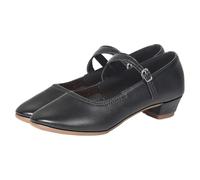 Women's Mary Jane Latin Dance Shoes with Adjustable Strap Comfortable Elegant Low Heel Casual Shoes Closed Toe Non Slip Walking Shoe Wedding Party Jazz Ballroom Dances Shoe Black