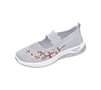 Women's Mary Jane Orthopedic Shoes Slip on Soft Cushion Walking Elastic Trainers Casual Comfortable Working Nurse Shoes Breathable Walking Running Trainers (Grey, 3.5)