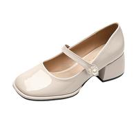 Women's Mary Jane Shoes,Penny Loafers,Women's Dress Shoes Mary Janes,Business Formal Loafers,Shallow Mouth,Simple Design,Casual,Comfortable,for Party,Wedding,Prom,Work Office,Daily Apricot