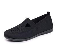 Women's Mary Jane Walking Shoes Solid Color Flats Slip on Casual Sneakers Womens Non Slip Woven Walking Shoes Trainers for Spring Summer Black Purple Red Beige Coffee Grey Light Green Size 3.5 4 4.5 5