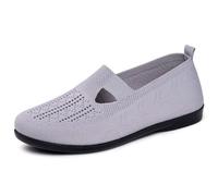 Women's Mary Jane Walking Shoes Solid Color Flats Slip on Casual Sneakers Womens Non Slip Woven Walking Shoes Trainers for Spring Summer Black Purple Red Beige Coffee Grey Light Green Size 3.5 4 4.5 5