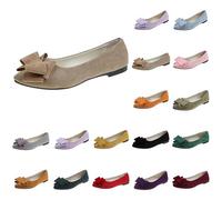 Womens Mary Janes Shoes Wide Fit Slip On Suede Pointed Toe Shoe Autumn Outdoor Working Solid Color Casual Shoes Fashion Soft Comfy Anti-Slip Flat Pumps Footwear