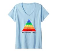 Womens Maslow Forgot Coffee, Maslow's Hierarchy Of Needs Psychology V-Neck T-Shirt