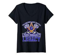 Womens Masonic_Symbol Tradition of A Proud Freemason’s Legacy V-Neck T-Shirt