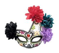 Women's Masquerade Mask, Mexican Day of the Dead Masks, Halloween Masks, Halloween Ghost Mask with Flowers cosplay show carnival party (B)