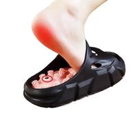 Women's Massage Shoes with Raised acupoints on The Soles of Their feet, Foot Therapy Slippers, Slippers with Finger Pressure Plates, and Sandals to Relieve Women's Stress and Provide Gifts(Black,40)