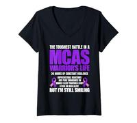 Women's Mast Cell Activation Syndrome Awareness MCAS Warrior V-Neck T-Shirt