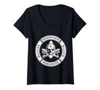 Women's Master Mason Widow's Son Masonic Sull Compass Square Mason V-Neck T-Shirt