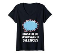 Womens Master of Awkward Silences Speech Bubble Humor V-Neck T-Shirt