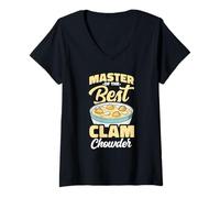 Womens Master Of The Best Clam Chowder Cook Chef Recipe V-Neck T-Shirt