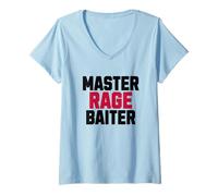 Womens Master Rage Bater, Funny Slang Text V-Neck T-Shirt