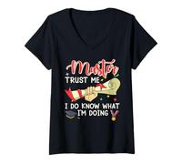 Women's Master Trust ME I DO Know What I'm Doing Funny Master's V-Neck T-Shirt