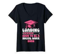 Women's Master's Degree Loading Soon to BE A Social Worker 2026 V-Neck T-Shirt
