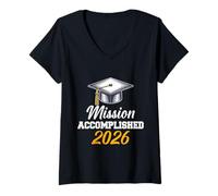 Womens Master's Degree Mission Accomplished 2026 Master's V-Neck T-Shirt