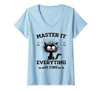 Womens Masters Mastered It Funny Graduate Master Degree Graduation V-Neck T-Shirt