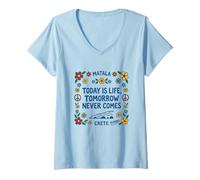 Women's Matala - Today is Life, Tomorrow Never Comes V-Neck T-Shirt