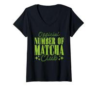 Women's Matcha Green Tea Lover ICES Matcha Latte V-Neck T-Shirt