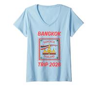Womens Matching Bangkok Trip 2026 and Thailand Vacation V-Neck T-Shirt