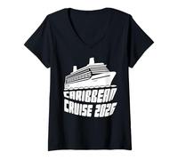 Womens Matching Caribbean Cruise V-Neck T-Shirt