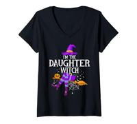 Womens Matching Family Costume I'm The Daughter Witch Halloween V-Neck T-Shirt