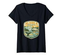 Women's Matching Family Cruise Alaska Cruise Squad 2026 Retro Patch V-Neck T-Shirt
